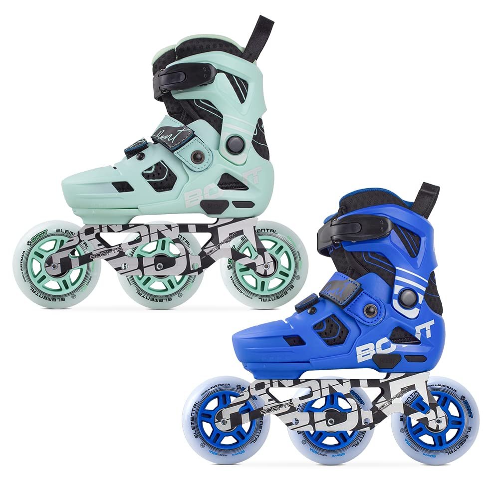 Bont Scoot Kids Inline Skates - Performance Speed Skates - Junior Girls Boys Roller Skates (Blue, Bont 13c-13.5c)