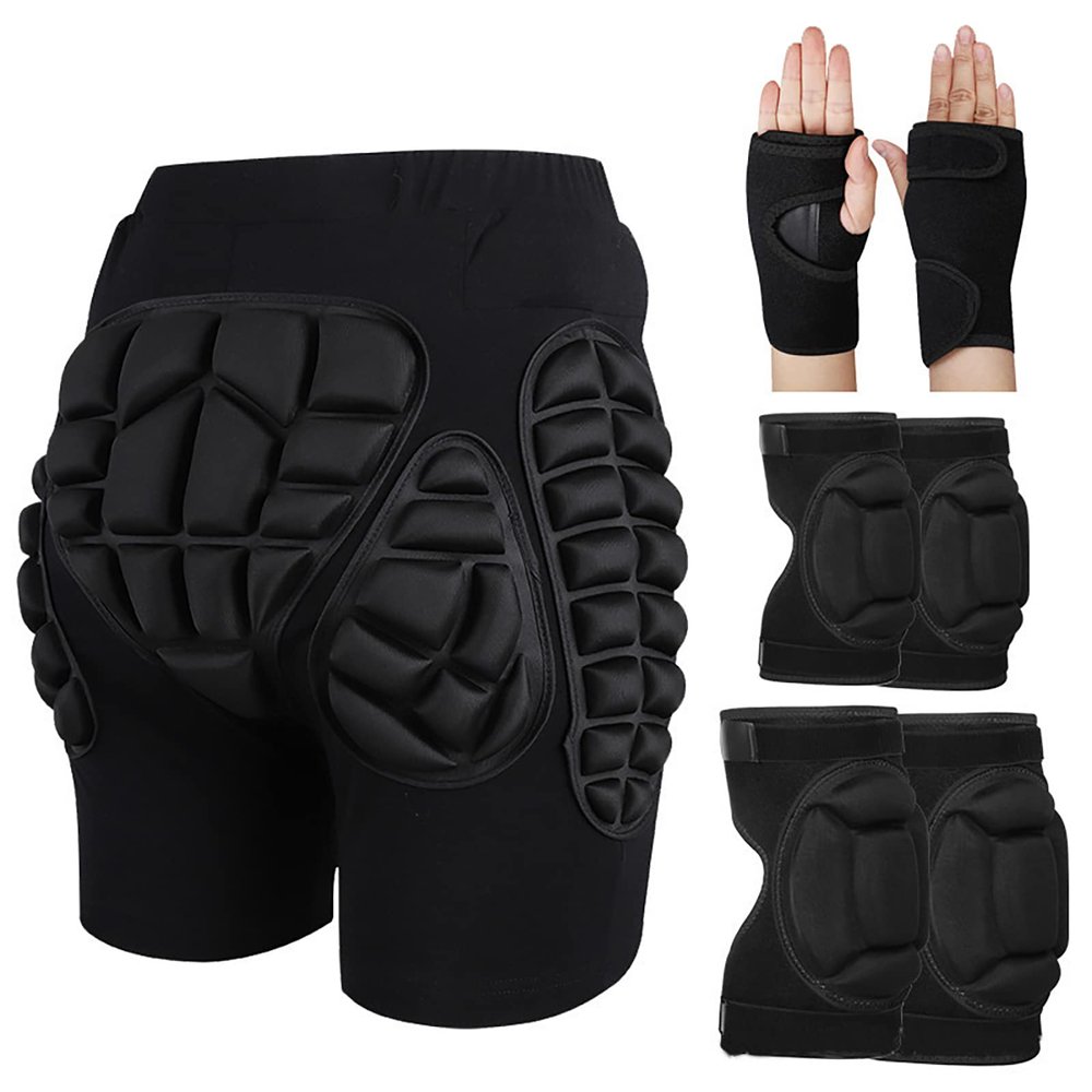 3D Protection Hip Butt EVA Padded Shorts for ski,JoyFishing Protective Padded Shorts Crash Pad Impact Gear for Skiing Skating Snowboarding for Children,Men Women (XXXL, black1)