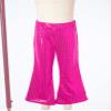 Loloda Girls Kids Shiny Metallic High Waisted Flare Pants Solid Color Hip Hop Jazz Streetwear Dancewear Bell Bottoms Hot Pink 3-4 Years view 3