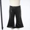 Loloda Girls Kids Shiny Metallic High Waisted Flare Pants Solid Color Hip Hop Jazz Streetwear Dancewear Bell Bottoms Black 13-14 Years view 3
