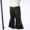 Loloda Girls Kids Shiny Metallic High Waisted Flare Pants Solid Color Hip Hop Jazz Streetwear Dancewear Bell Bottoms Black 13-14 Years view 4