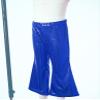 Loloda Girls Kids Shiny Metallic High Waisted Flare Pants Solid Color Hip Hop Jazz Streetwear Dancewear Bell Bottoms Royal Blue 13-14 Years view 4