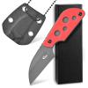 Ccanku C1297 Fixed Blade Knife Neck Knife,9Cr18Mov Blade G10 Handle EDC Tool Knifes for Outdoor, Camping, Hiking, Fishing,Hunting with kydex Sheath (Red) view 1
