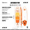 TIGERXBANG DEFENDER-PRO Inflatable Paddle Board, 10'6" x 32" x 6", Orange view 2