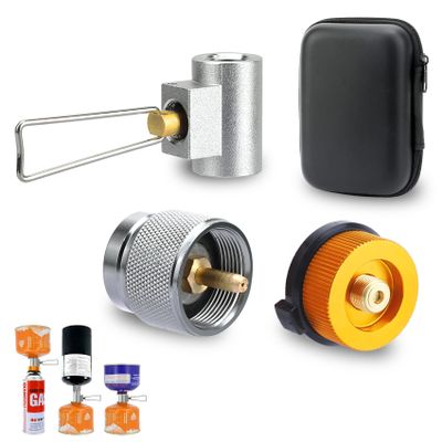 SANLIKE 3PCS Camping Stove Gas Adapter Propane Isobutane Butane Refill Gas Adapters Set Propane to Butane Adapter Outdoor Camp Fuel Canister Adapter Conversion