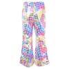 Loloda Girls Kids Shiny Metallic High Waisted Flare Pants Solid Color Hip Hop Jazz Streetwear Dancewear Bell Bottoms Colorful 7-8 Years view 2