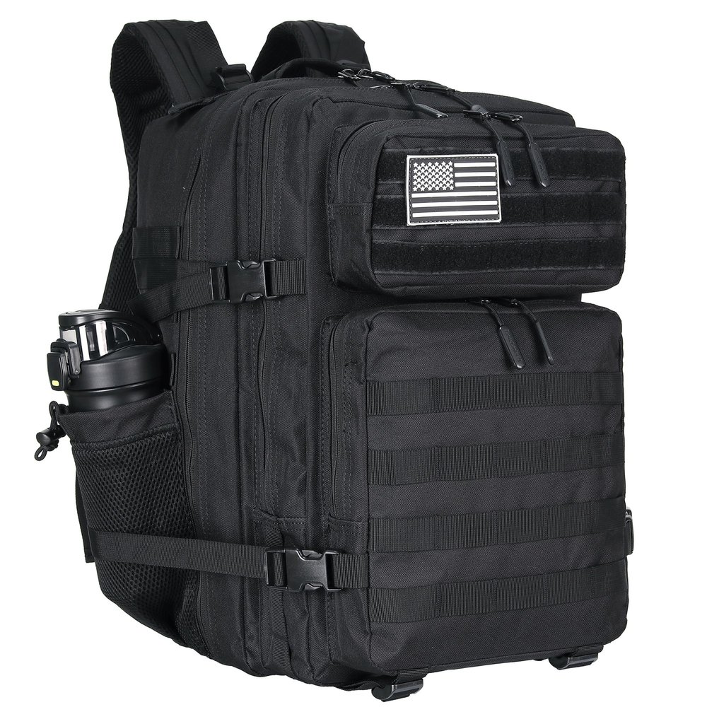 Lovelinks21 45L Tactical Assault Backpack 3 day assault pack with Molle Waterproof backpack Rucksack for Tactical Backpacks (Black)