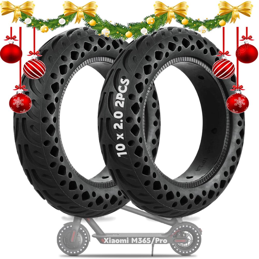 Felixstory 2PCS 10 Inches Solid Tire, Honeycomb Tires 10x2.125/2.0 for Xiaomi M365 Pro Gotrax G4 Hiboy S2 Pro Electric Scooter, Rubber Plosion-Proof Tyre scooter non-slip Tire Replacement Wheel
