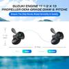 VQPROPs OEM Upgrade 11 1/2x13 Aluminum Boat Outboard Propeller fit Suzuki Engines 35-65 HP 13 Spline Tooth Parts No.58100-88L41-019,RH view 3