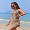Sulozom Womens Bathing Suit Cover Up for Beach Pool Swimwear Crochet Dress Khaki XL view 2