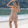 Sulozom Womens Bathing Suit Cover Up for Beach Pool Swimwear Crochet Dress Khaki XL view 4