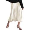 Zeagoo Silk Skirts for Women Jacquard Midi High Waist Skirt Elegant Satin Skirts view 1