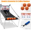 Giantex Folding Basketball Arcade Game - Electronic Hoop with 8 Game Modes, 4 Balls, 2 Hoops, Air Pump, LCD Scoreboard - For Adults & Kids view 4