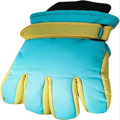 SCAPH Winter Ski Gloves Warm Gloves Warm Cute Printed Cycling Gloves Soft Windproof Mittens for Women Cold Weather Heated (Color : Green-a, Size : One Size)