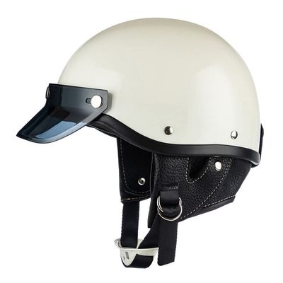 Motorcycle Retro Half Helmet Open Face Fashion Cap Helmet Street Helmet with Sunshield Bicycle Scooter Moped Helmet DOT Certified Outdoor Four Seasons for Adults Men Women -A-Large