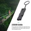 Aluminum Emergency Survival Whistle for Camping Hiking Hunting Outdoors Sports,Emergency Whistle with Keychain, Outdoor Safety Kids Lifeguard Rescue Signaling, Loud Sound(Black), Whistle Signal view 2