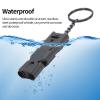 Aluminum Emergency Survival Whistle for Camping Hiking Hunting Outdoors Sports,Emergency Whistle with Keychain, Outdoor Safety Kids Lifeguard Rescue Signaling, Loud Sound(Black), Whistle Signal view 3