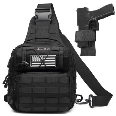 ATBP Tactical Sling Backpack Bag Pack for Men Military One Strap Shoulder Backpack Crossbody Bag With Holster 10 Liters