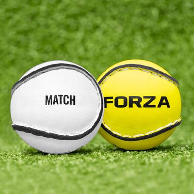 FORZA Hurling Sliotar Match Balls - GAA Balls [Packs of 1 & 6] (Yellow, Pack of 6)