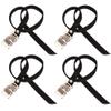 4 Pcs Bikes Pedal Toe Straps Universal Toe Clips Straps with Clamp Lock for Outdoor Cycling and Indoor StationaryBlack