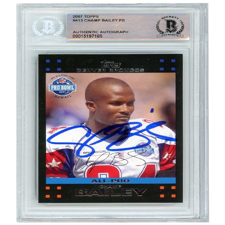 Champ Bailey 2007 Topps Pro Bowl Autograph Card #413 BAS