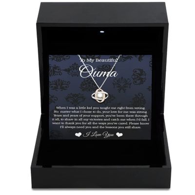 Love Knot Rose Gold Necklace Luxury Box Ouma Grandma Necklace Ouma Grandma Jewelry Gift Idea to Ouma from Granddaughter Grandson