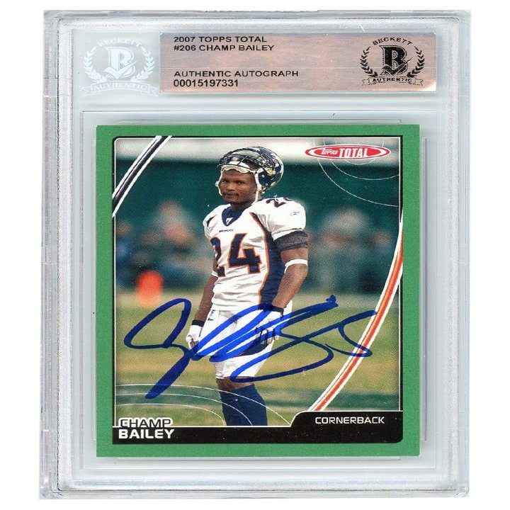 Champ Bailey 2007 Topps Total Autograph Card #206 BAS