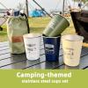 Pubgeer 4pcs Camping Cup 11oz Wilderness Theme Pattern 18/8 Stainless Steel for Outdoor Picnic Hiking Fishing Pint cup Tumbler Gift 4 colors view 2