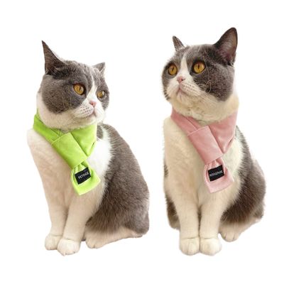 PETOGETHER 2 Pack Cat Costume Accessories Dog Scarf Pet Scarves Decoration Pet Apparel for Kitten and Puppy Bandana Gift Present Bibs Kerchief