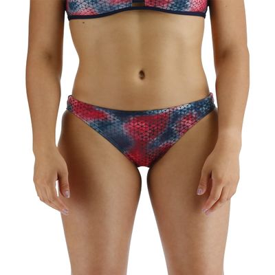 TYR Women's Durafast Elite Classic Bikini Swimsuit Bottom, Red/Multi, Large