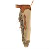 Daarkgreen Custom Made Sunflower Western Fringe Chinks Sand Color Suede Chinks Floral Tooling Chaps Sizes: X Small, Small, Medium, Large, X Large, XX Large view 1