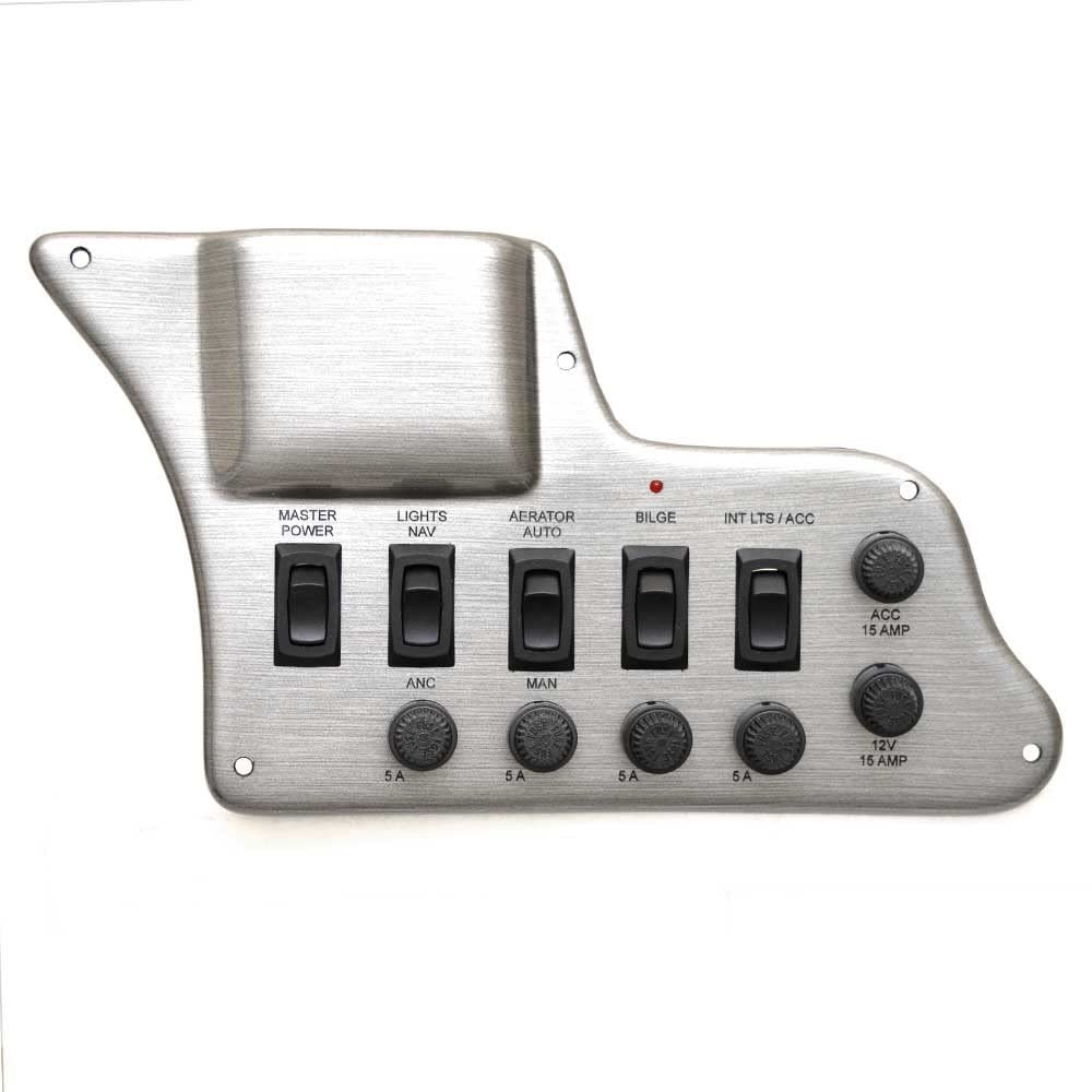 Lund Boat Switch Panel 2158974 | 10 1/4 x 5 7/8 Inch Silver