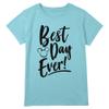 Disney Plus Girls Classic Mickey Best Day Short Sleeve Tee Shirt, Blue, X-Large Plus view 1