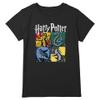 Warner Brothers Plus Size' Harry Potter and The Deathly Hallows All Houses Girls Short Sleeve Tee Shirt, Black view 1