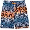 Under Armour Boys' Volley Swim Trunks with UPF 50+ Sun Protection, Quick Dry Bathing Suit Shorts, Midnight Navy Warp, 4 view 1