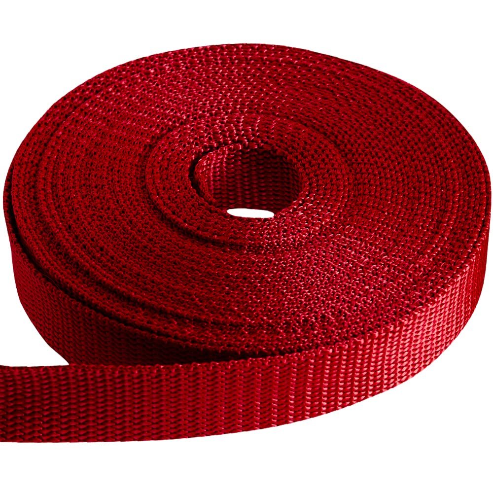 TECEUM 2 Inch Webbing  Red  50 Yards  2 Heavy-Duty Wide Webbing for Outdoors Indoors Crafting DIY nw