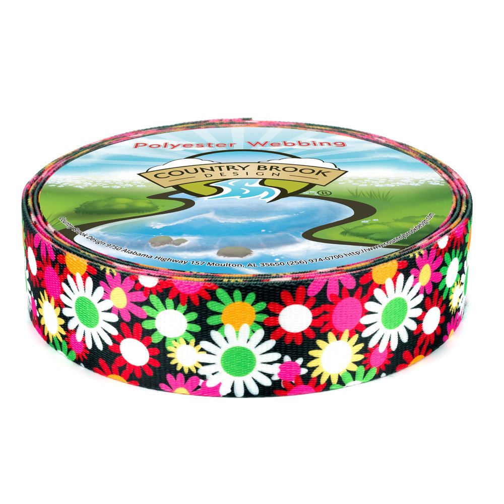 Country Brook Design - Daisy Fields Polyester Webbing (1 Inch, 50 Yards)