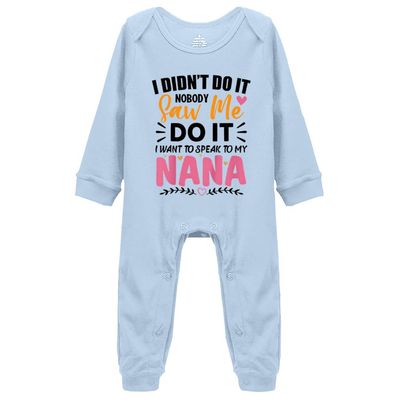 I Want to Speak to My Nana Baby Unisex Bodysuit Infant Short Sleeve