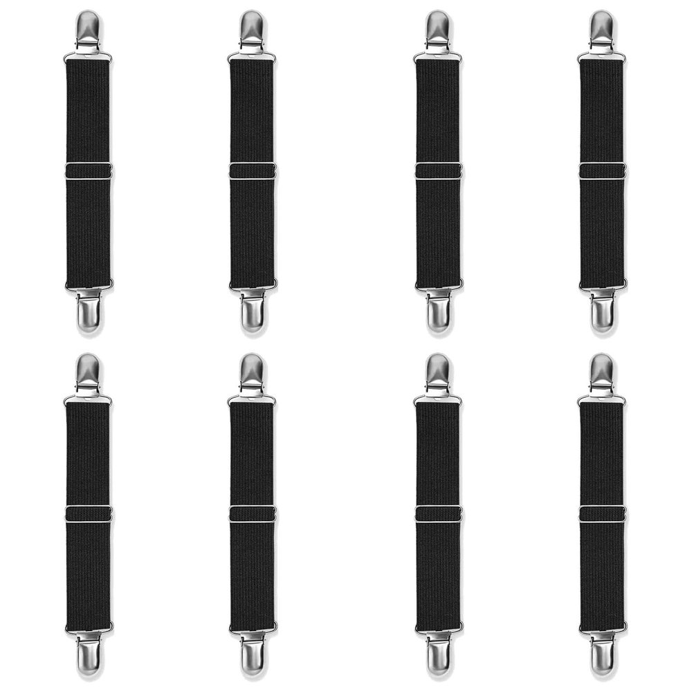 8pcs Adjustable Boot Straps Pant Stirrups Clips Boot Clips for Women and Men Motorcycle Biker Smooth Jeans Trousers Bed Sheets, Mattress Covers,Curtain and Seats Cushion