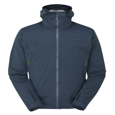 Rab Men's Kinetic 2.0 Hooded Waterproof Lightweight Jacket for Hiking and Trekking - Blue Night - Medium