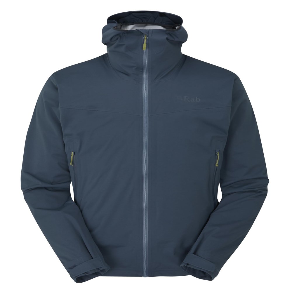 Rab Men's Kinetic 2.0 Hooded Waterproof Lightweight Jacket for Hiking and Trekking - Blue Night - Medium