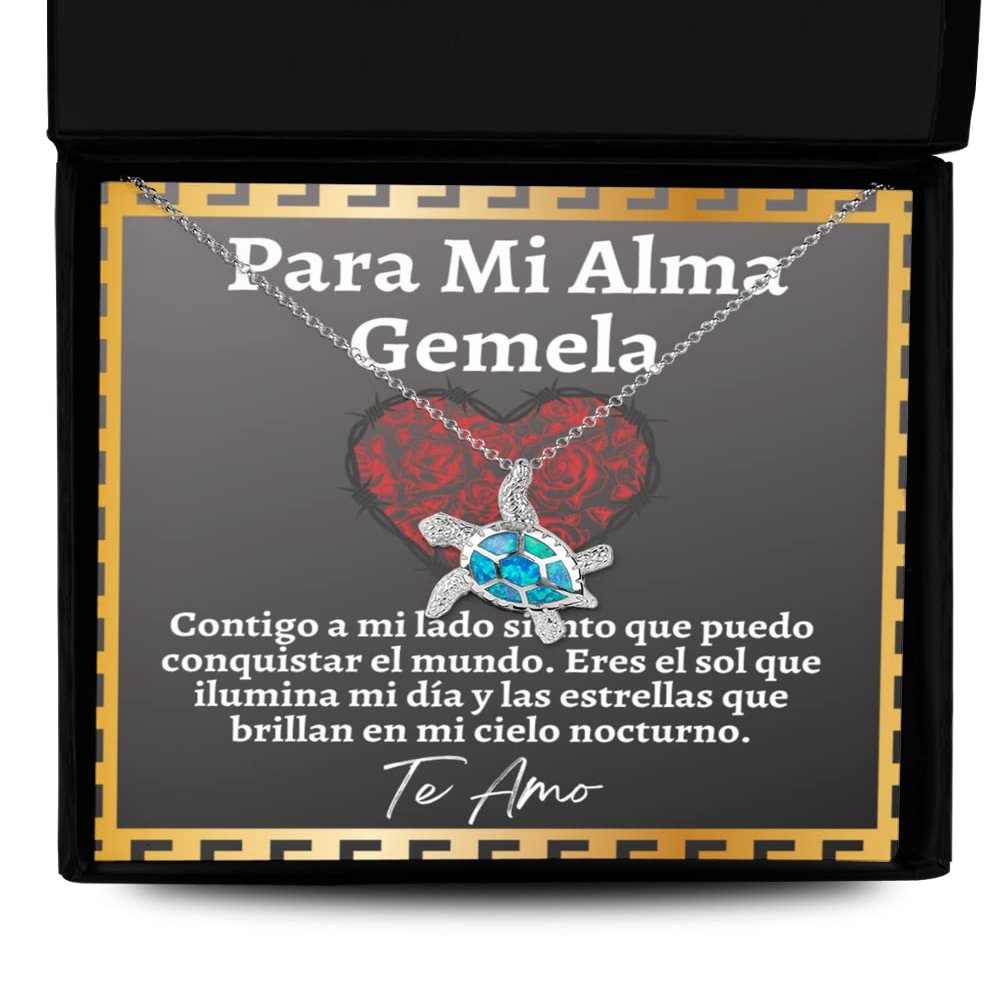Opal Turtle Necklace Pendiente para el amor de mi vida, regalo para esposa o novia, collar personalizado para aniversario o cualquier ocasion