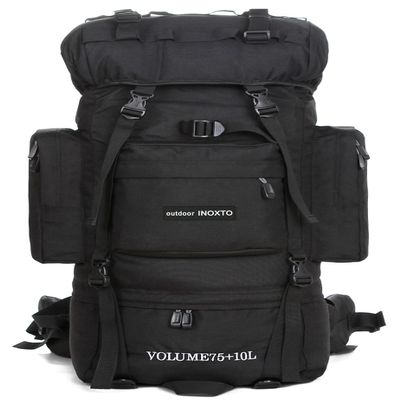 IX INOXTO 85L Lightweight Internal Frame Hiking Backpack for Men Women, Waterproof Travel Camping Backpack with Rain Cover (Black)