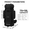 IX INOXTO 85L Lightweight Internal Frame Hiking Backpack for Men Women, Waterproof Travel Camping Backpack with Rain Cover (Black) view 2