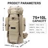 IX INOXTO 85L Lightweight Internal Frame Hiking Backpack for Men Women, Waterproof Travel Camping Backpack with Rain Cover (Khaki) view 2