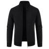 Men Full Zip Knitted Cardigan Regular Fit Stand Collar Thick Sweater Soft Warm Winter Sweatshirts Jackets Overcoat (Black 1,3X-Large) view 1