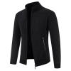 Men Full Zip Knitted Cardigan Regular Fit Stand Collar Thick Sweater Soft Warm Winter Sweatshirts Jackets Overcoat (Black 1,3X-Large) view 2