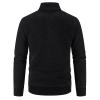 Men Full Zip Knitted Cardigan Regular Fit Stand Collar Thick Sweater Soft Warm Winter Sweatshirts Jackets Overcoat (Black 1,3X-Large) view 3