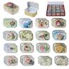 32Pcs Mini Flower Tin Trinket Jewelry Organizer Box Tinplate Storage Case with Lid Small Rectangular Bead Container for Storage of Small Items, Crafts, Christmas stocking stuffers(flower) view 1