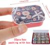 32Pcs Mini Flower Tin Trinket Jewelry Organizer Box Tinplate Storage Case with Lid Small Rectangular Bead Container for Storage of Small Items, Crafts, Christmas stocking stuffers(flower) view 2